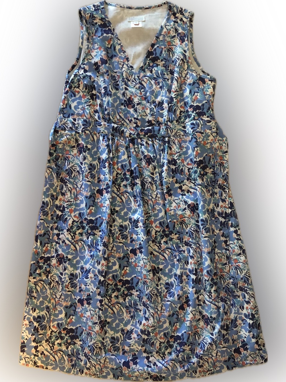 JoJo Maman Bebe Blue Floral Sleeveless Dress
